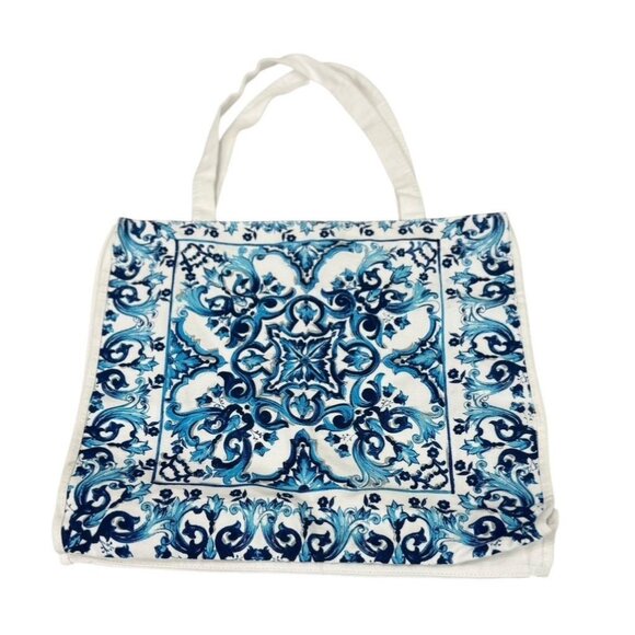 Dolce & Gabbana NWOT Light Blue Canvas Tote Bag Reuseable Shopper 14 x 13 x 3.5 - Picture 1 of 6